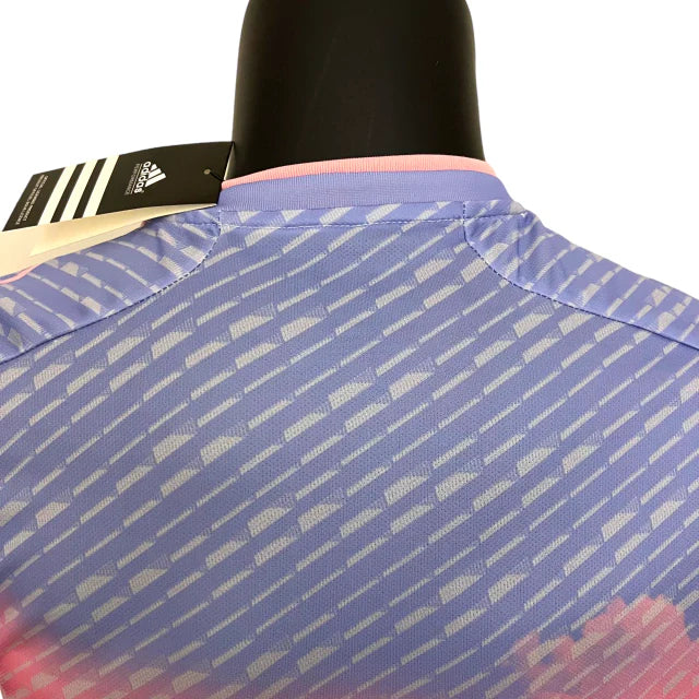 Camisa Seleção do Japão II (Away) 23/24 - Jogador Masculina - Rosa, Roxo e Branco