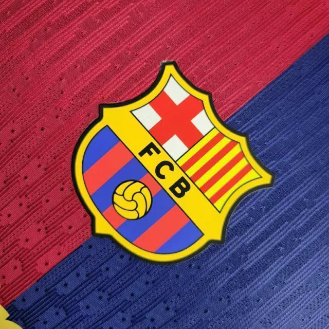 Camisa Barcelona I (Home) 24/25 - Jogador Masculina - Vermelho e Azul